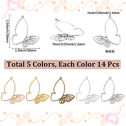 70Pcs 5 Colors Tibetan Style Alloy Pendants&nbsp;TIBE-SC0002-21