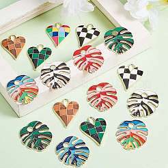 18Pcs 9 Style Rack Plating Alloy Enamel Pendants&nbsp;FIND-SZ0002-21