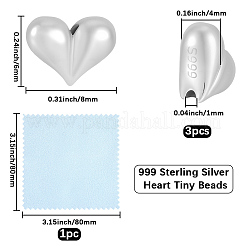 3Pcs 925 Sterling Silver Beads&nbsp;STER-BBC0009-53