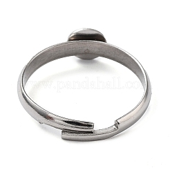 Non-Tarnish 304 Stainless Steel Adjustable Pad Ring Settings&nbsp;STAS-M333-03A-P