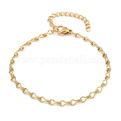 201 Stainless Steel Bulb Link Chain Bracelets for Women&nbsp;BJEW-G767-01B-G