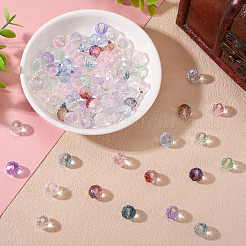 90Pcs 9 Colors Baking Paint Transparent Glass Beads&nbsp;GLAA-TA0003-33