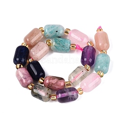 Natural Sodalite & Rhodonite & Prehnite & Amethyst & Rose Quartz & Flower Amazonite & Sunstone Beads Strands&nbsp;G-Q614-02A-02