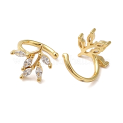 Brass Micro Pave Clear Cubic Zirconia Cuff Earrings for Women&nbsp;EJEW-B057-01G
