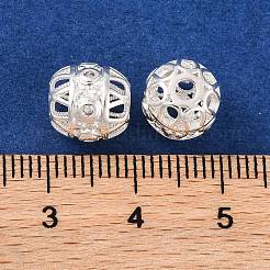 Brass Micro Pave Clear Cubic Zirconia Beads&nbsp;KK-S389-15S