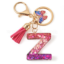 Alloy Resin Butterfly Keychains&nbsp;KEYC-TADJ0002-02G-Z