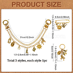 3Pcs Aluminum Bag Extender Chains & Steel Brooches & &nbsp;HJEW-PH02543
