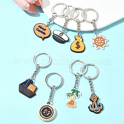 8Pcs 8 Styles Cartoon PVC Pendant Keychain&nbsp;KEYC-FS0001-07