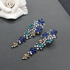 Flower Brass Cubic Zirconia Dangle Stud Earrings&nbsp;FS-WGE140E-02