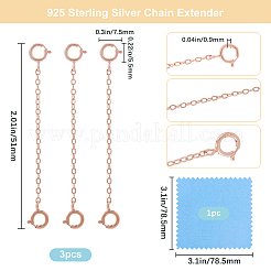 3Pcs Sterling Silver Chain Extender&nbsp;STER-BBC0006-76RG