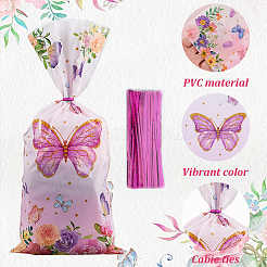 100Pcs Butterfly Printed OPP Cellophane Candy Packaging Bags&nbsp;ABAG-WH20005-39