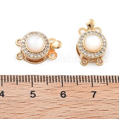Brass Micro Pave Clear Cubic Zirconia Box Clasps&nbsp;KK-B125-04G