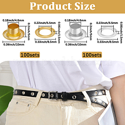 200 Sets 2 Colors Iron Grommet Eyelet Findings&nbsp;IFIN-BBC0001-06