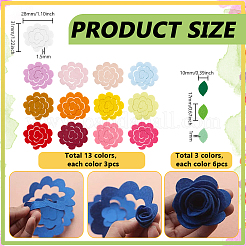57Pcs 16 Styles Non Woven Felt Fabric Patches&nbsp;PATC-PH0001-34