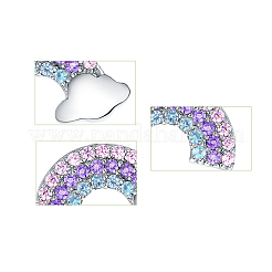 Rhodium Plated 925 Sterling Silver Cubic Zirconia Stud Earrings&nbsp;EJEW-FF0011-02