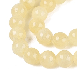 Natural Golden Silk Jade Beads Strands&nbsp;G-N369-01E-01