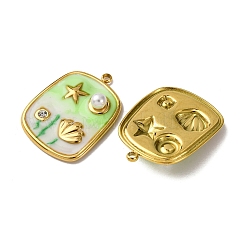 304 Stainless Steel Enamel Pendants&nbsp;STAS-L299-18G-02