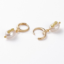 Brass Huggie Hoop Earrings&nbsp;EJEW-JE04433-02