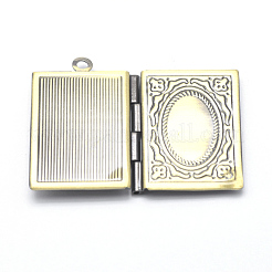 Brass Locket Pendants&nbsp;KK-P141-55-NR
