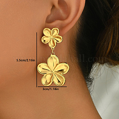 Stylish 201 Stainless Steel Retro Flower Dangle Stud Earrings&nbsp;DL6175-2