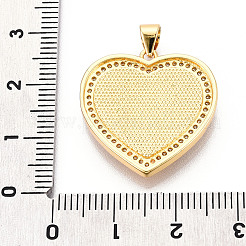 Brass Micro Pave Clear Cubic Zirconia Pendants&nbsp;KK-N268-25G
