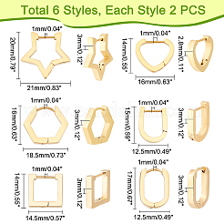 6 Pairs 6 Style 304 Stainless Steel Huggie Hoop Earrings&nbsp;STAS-DC0006-45