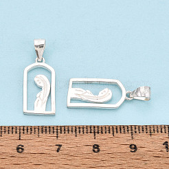 925 Sterling Silver Arch Shape with Virgin Pendants&nbsp;STER-N016-120S