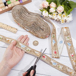 Polyester Embroidery Ribbon&nbsp;OCOR-WH0101-160A