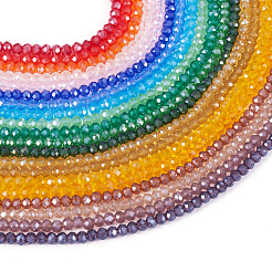 20 Strands 20 Colors Electroplate Glass Beads Strands&nbsp;EGLA-TA0013-03