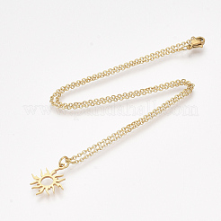 201 Stainless Steel Pendant Necklaces&nbsp;NJEW-T009-JN122-40-2