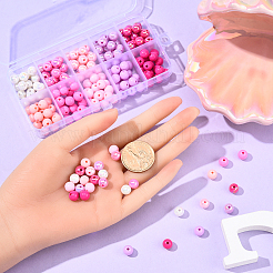 200Pcs 10 Colors Opaque Acrylic Beads&nbsp;MACR-YW0003-72