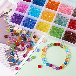 450Pcs 15 Colors Transparent Acrylic Beads&nbsp;TACR-CJ0001-31