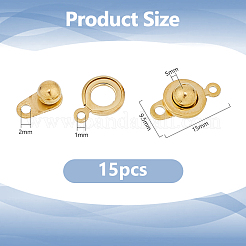 15Pcs 201 Stainless Steel Snap Clasps&nbsp;STAS-DC0016-46