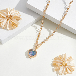 1Pc Brass Micro Pave Clear Cubic Zirconia and Glass Locket Pendant Necklaces&nbsp;NJEW-NB0001-33A