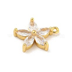 Rack Plating Brass Clear Cubic Zirconia Pendants&nbsp;KK-P277-21G