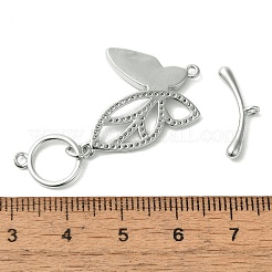 Brass Micro Pave Clear Cubic Zirconia Toggle Clasps&nbsp;KK-N254-86P