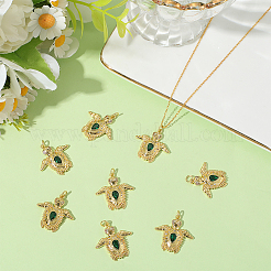 8Pcs Brass Micro Pave Cubic Zirconia Pendants&nbsp;KK-BBC0018-75