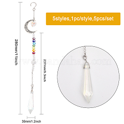 Alloy Moon Pendant Decorations&nbsp;HJEW-CA0001-42