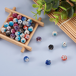 64Pcs 8 Colors Two-Tone Handmade Polymer Clay Disco Ball Beads&nbsp;RB-SW0001-01