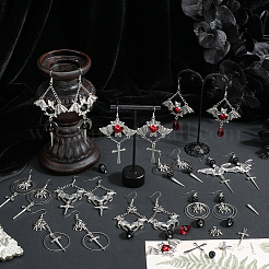 DIY Halloween Brass & Alloy Spider Bat Dangle Earring Making Kits&nbsp;DIY-SC0026-59