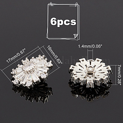 Brass Micro Pave Clear Cubic Zirconia Shank Buttons&nbsp;DIY-GA0003-57