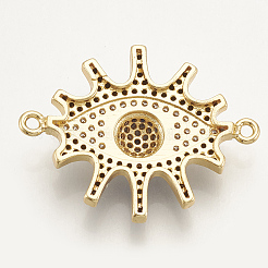 Brass Micro Pave Cubic Zirconia Links&nbsp;ZIRC-S061-42B