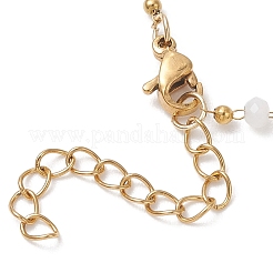 Handmade Faceted Rondelle Glass Beaded Link Chain Necklaces&nbsp;NJEW-JN05744-01