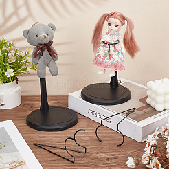 Adjustable Iron Doll Stands with Plastic Base&nbsp;ODIS-WH0331-18