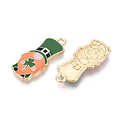 Saint Patrick's Day Alloy Enamel Pendants&nbsp;ENAM-T024-37A-G