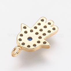 Brass Micro Pave Cubic Zirconia Charms&nbsp;ZIRC-G104-16G