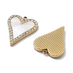 PVD Vacuum Plating 304 Stainless Steel Pave Shell Pendants&nbsp;STAS-R130-06G