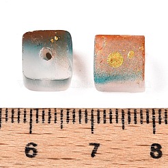 Frosted Glass Beads with Golden Glitter Powder&nbsp;X1-DGLA-NH001-8mm-01F