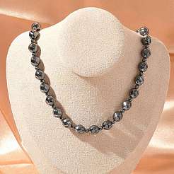 Round Twist Synthetic Non-Magnetic Hematite Beaded Necklaces&nbsp;NJEW-R020-04