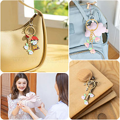 8Pcs Acrylic & Glass Keychain&nbsp;KEYC-CA00001